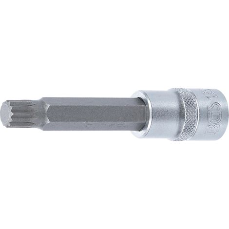 Punta de vaso longitud 100 mm entrada 12,5 mm (1/2") dentado múltiple interior (para XZN) M12 (1/2)