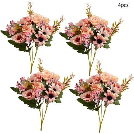(Rose d'automne) Couronne de 10 roses et marguerites aux couleurs de l'automne européen. (1/3)