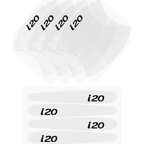 (Convient pour i20) Autocollant transparent pour poignée de voiture, accessoire extérieur auto, compatible avec Hyundai Getz, Grandeur, Nexo, Palisade, Santafe, Starex, Tiburon et Venue (1/4)