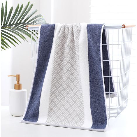 Serviette de bain douce, absorbante et épaisse en coton (1 pièce) - Bleu Cité Perdue (1/3)