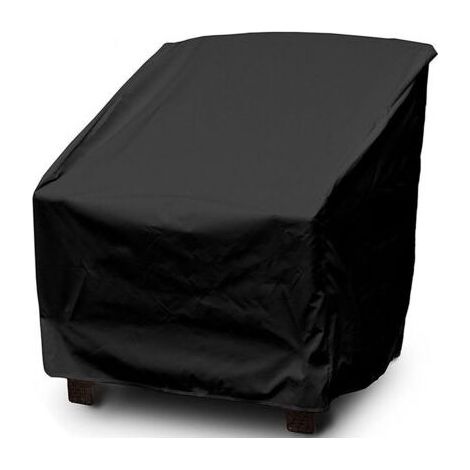 Housse de chaise de jardin - Housse de chaise imperméable pour balançoire d'extérieur en taffetas de polyester enduit d'argent Housse de protection contre l'eau (noir, 64 x 64 x 70/120 cm) (1/4)