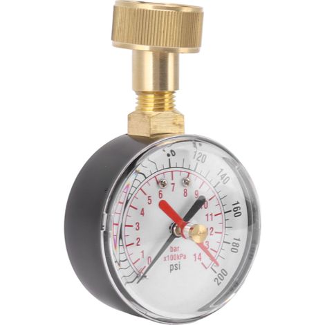 Manomètre de pression d'eau en alliage d'aluminium et fer, 0 à 200 Psi, universel, avec filetage femelle 3/4 pour tuyau, remplacement. (1/5)