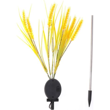 Lot De 2 Lampes Solaires Sur Piquet Motif Blé Pour Jardin Et Pelouse, Led Étanches, Recharge Solaire Automatique, Éclairage Extérieur Décoratif Pour Allée Et Terrasse (1/5)