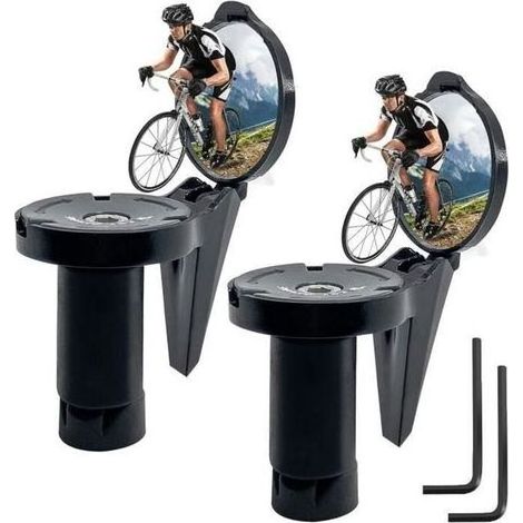 2 Pièces Retroviseur Velo,360° Rotatifs Rétroviseur Vélo,Retroviseur Embout de Guidon 16-22 mm,Petit Miroir de Vélo pour Velo Route (1/4)