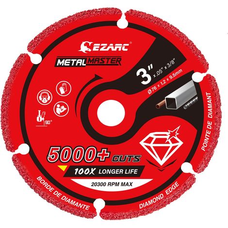 Disque diamant 76mm pour Meuleuse, Disque à Tronçonner pour Métal à Paroi Fine, Angle Métallique, Tubes et Profilés Métalliques (1/5)