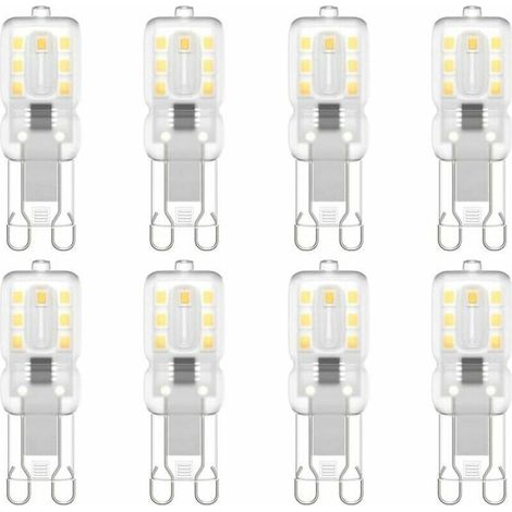 Lot de 8 ampoules LED G9, G9 LED 220V Blanc naturel 5500K 3W équivalent halogène 30W [Classe énergétique E] (1/4)