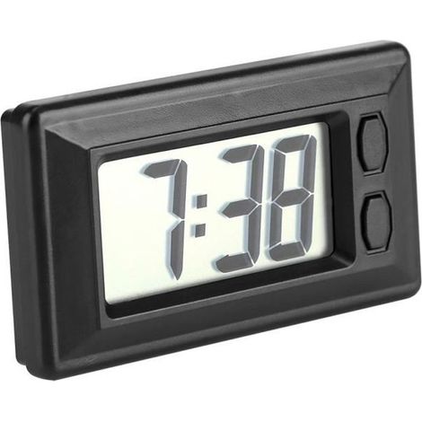 Orologio digitale TuseRxln - OHL - LCD - Visualizzazione di ora e data - Montaggio su cruscotto - Nero