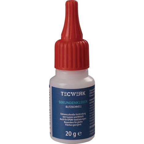 TECWERK Sekundenkleber blitzschnell 20g farblos Flasche TECWERK