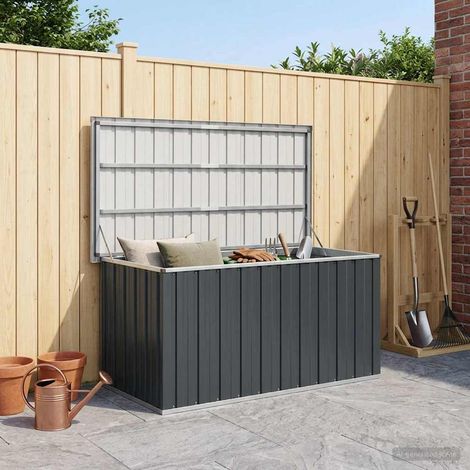vidaXL Caja de almacenaje para jardín gris antracita 129x67x65 cm (1/5)