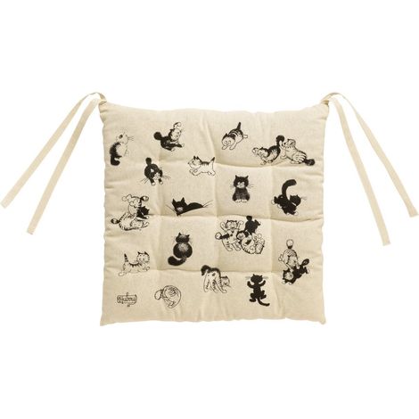 Coussin de Chaise Beige Capitonné 9 Points - Galette d'Assise 40 x 40 x 3 cm - PANGIVO