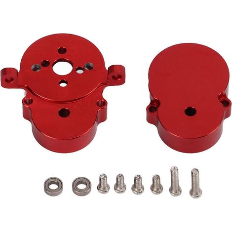 Scatola ingranaggi per trasmissione posteriore, accessorio per camion RC, scatola ingranaggi in metallo per camion WPL D12, colore rosso (1/5)