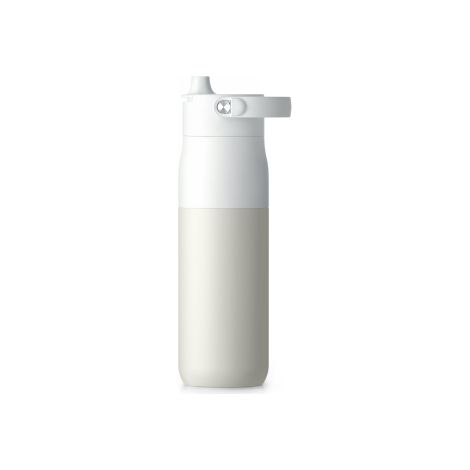 Botella Larq PureVis 2: botella con filtro inteligente y autolimpiante, luz UV-C, 680 ml (blanco granito). (1/3)