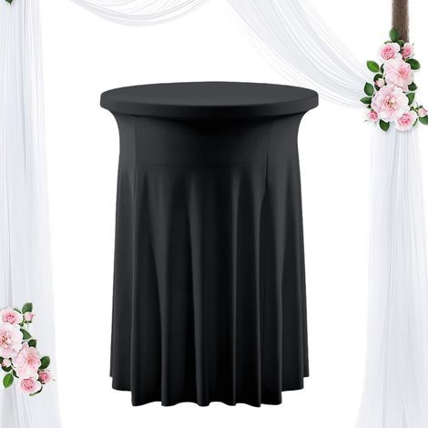Nappes pour Tables Hautes,Housse Ronde pour Table de Bar Pub - Protection Ronde pour Fêtes Décoration Intérieur Extérieur Anniversaire Mariage Halloween Bar Bistro (1/4)