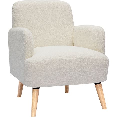 Sillón nórdico efecto borreguillo y madera ISKO (1/4)