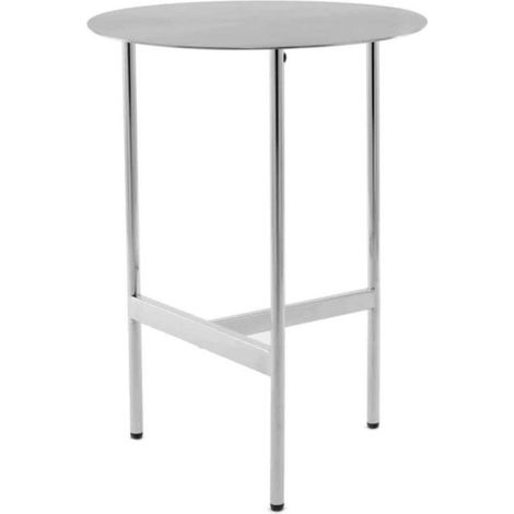 Table d'Appoint Ronde Design "Pema" 54cm Argent (1/5)