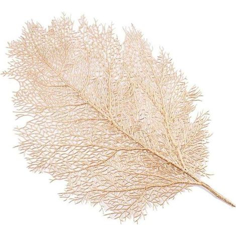 Dessous de verre dorés à motifs de branches de corail, résistants à la chaleur, idéaux pour la cuisine, la maison, les restaurants et les tables à manger. (1/5)