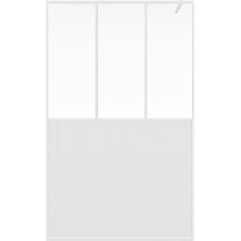Parete per doccia walk-in stile industriale Bianco opaco 140 x 200 cm - URBANIK (1/3)