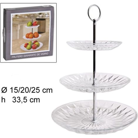 Trade Shop - Erhöhte Mitteltabelle 3 Regale Glasspiegel Diamant-Verriegelungsbehälterkuchen -