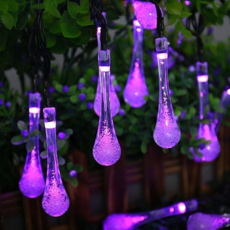 Guirlande Lumineuse Exterieure Solaire,20LED Gouttelettes Lumières Guirlande Solaire Étanche 8 Modes Lumières de Fête Décoration éclairage pour Jardin Terrasse Fête Noël Mariage (Multi) (1/5)