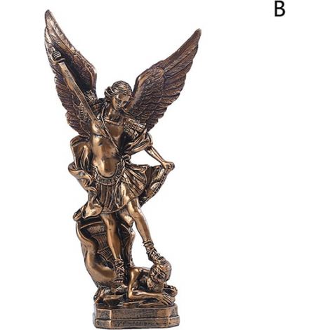 Statua Michele Arcangelo San Scultura Figurine Religiose Gatto