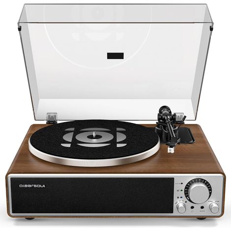 Platine Vinyle Tout-en-Un avec Bluetooth 5.4, Platines HiFi avec Haut-parleurs Intégrés, Préampli Phono, Cellule AT-3600L, 33/45 RPM, Arrêt Automatique (1/5)