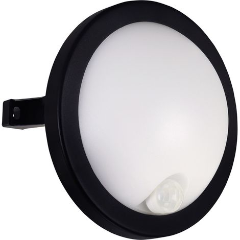 Applique extérieure ronde noir/blanc PIR LED 11W IP54 (1/2)