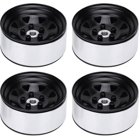 x 1,9-Zoll-Aluminiumfelgen mit Naben für 1/10 RC Crawler Axial SCX10 TRX4 (schwarz) (1/5)
