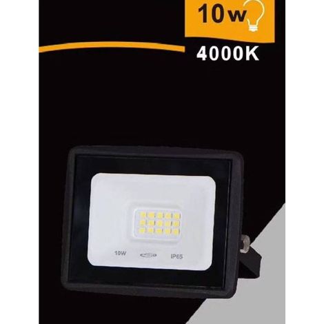 TrAdE Shop Traesio - Faretto Led Faro 10 Watt 900 Lm Ip65 Nero Luce Fredda Naturale Calda Ek02-10w-n - -Bianco Naturale -