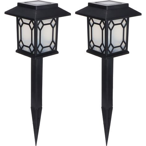 2-teiliges wasserdichtes Solar-LED-Lichterset, einzigartige Gartenlampe für Einfahrt, Terrasse und Außendekoration (1/5)