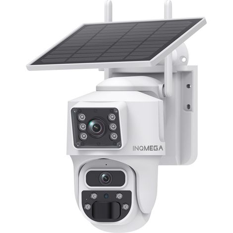 Caméra de Surveillance Solaire WiFi Extérieure 6MP Ultra HD, Double Objectif et Double Vue, Vision Nocturne Couleur/IR 30 m, Suivi Humain, PTZ 355°/90°, Zoom Numérique 4x, Audio Bidirectionnel, IP66, (1/5)