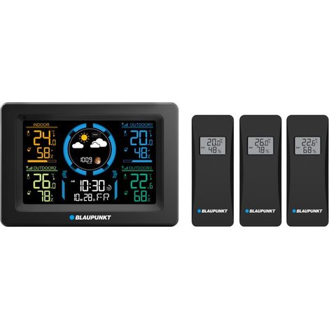 Stazione meteorologica Blaupunkt WS40BK con schermo LCD multicolore nero (1/3)