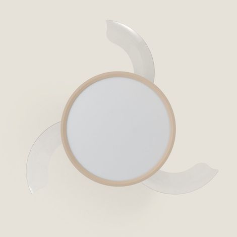 Ventilatore da Soffitto con Luce Silenzioso DC Pale Retraibili Kleon Trasparente Telecomando Piccola (fino a 10 m²) 105 cm Beige (1/5)
