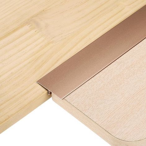 3Pcs Profilés De Transition Pour Sol 4ft x 1.57" En Forme De T, Bande De Raccord En Alliage D'Aluminium Pour Lames Vinyle Remplissant Entre Parquets Carrelages, Rose Gold (1/5)