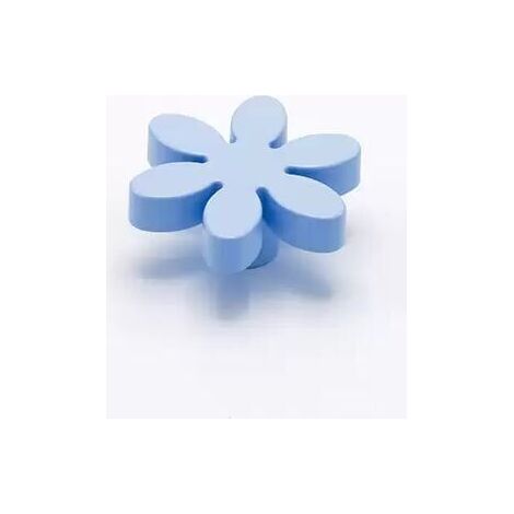 Pomolo a forma di fiore di colore azzurro in goffrato fine 56x24mm - 415 Flower