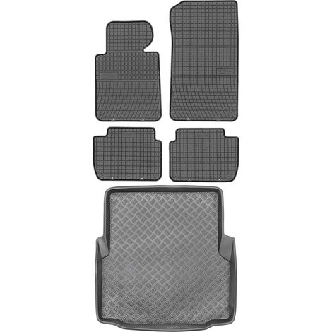 Juego de alfombrillas de goma para coche y maletero para BMW Serie 3 E46 Estate (1998-2005). (1/5)