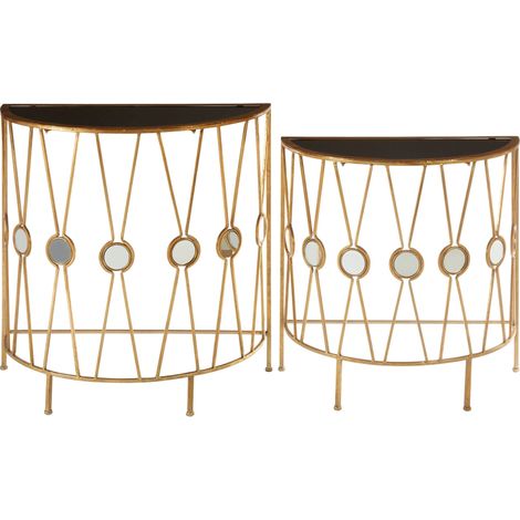 Interiors by Premier Stylish Set Of 2 Cross Design Console Tables, Durable Hallway Table, Easily Maintained Modern Console Table (1/5)