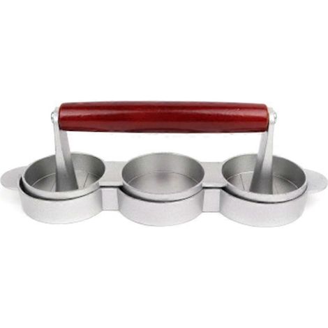 Mini-Hamburgerpresse mit 3 Schlitzen, antihaftbeschichtete Form für kleine Hamburger-Patties, 3er-Set, praktisches Küchenutensil (1/5)