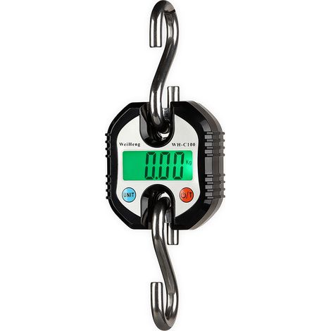 WH-C100 : balance électronique numérique à crochet en acier inoxydable pour usage intensif, balance suspendue pour grue, écran LCD, balance à boucle, capacité de 150 kg, double précision (1/5)