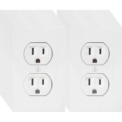 Autocollants GFCI pour plaques de prises électriques - Fausses prises électriques - Décoration intérieure pour adultes - 11,43 x 7,00 x 0,02 cm - Lot de 20 (1/5)