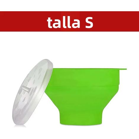 Popper à popcorn en silicone pour micro-ondes, sans BPA, pliable avec couvercle, lavable au lave-vaisselle et compatible micro-ondes, Couleur Vert S (1/5)