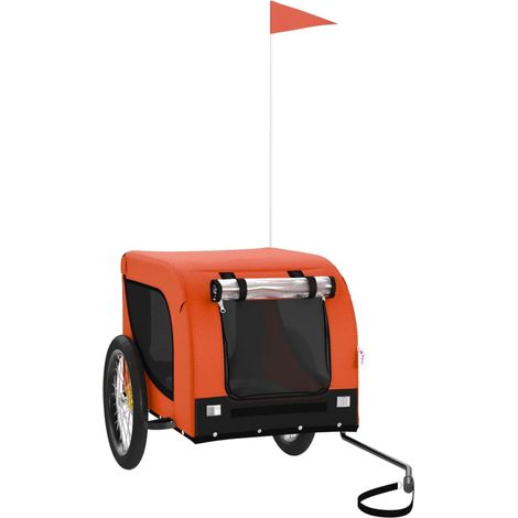 Remorque de vélo pour animaux de compagnie orange et noir CFW61909 (1/5)