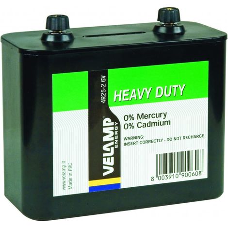 Batteria per lanterna zinco carbone 6V 4R25-2