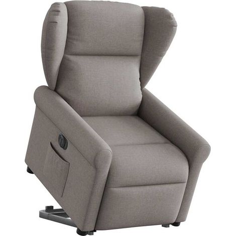 fauteuil inclinable électrique en tissu brun grisâtre (1/5)