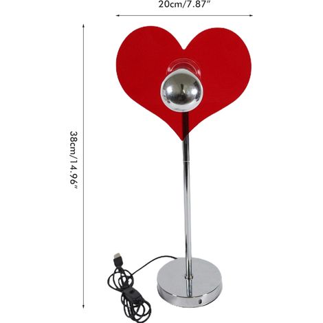 Lampe de table en forme de cœur, lampe de projection d'amour, éclairage d'ambiance LED en forme de cœur, décoration murale, cadeau pour les amis et les amoureux (1/5)