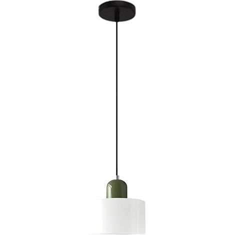 Suspension Verre Coloré Petite Moderne pour Chambre Îlot de Cuisine Salon Couloir Salle à Manger Luminaire (Blanc) (1/5)
