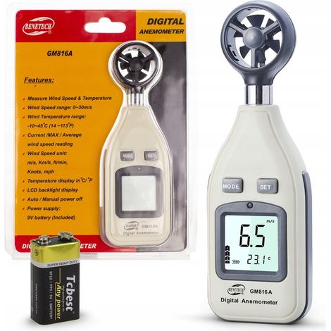 ANEMOMETRO MISURATORE DI TEMPERATURA MISURAZIONE DELLA VELOCITÀ DELL'ARIA