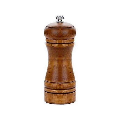 Moulin à poivre - Moulin à poivre de 12,5 cm (5 pouces) - Moulin à sel et poivre rechargeable en chêne - Moulin à sel marin - Moulin à poivre en céramique - Réglable (1/5)