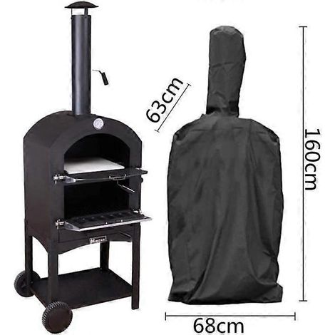 Housse pour four à pizza, résistante aux intempéries et aux UV, avec cordon de serrage et élastique, compatible avec les fours à pizza à bois. (1/5)