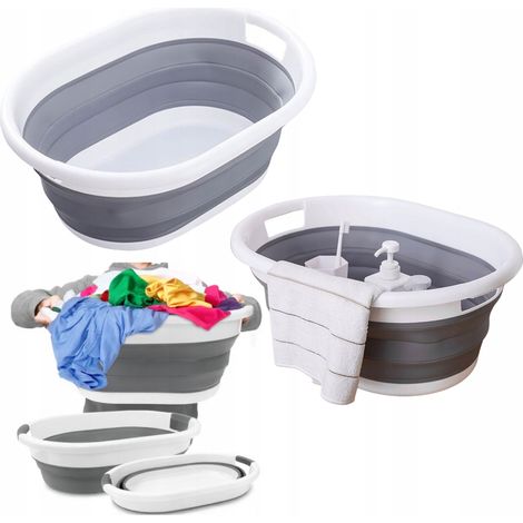 Cesto per la biancheria, giocattoli, vasca da bagno pieghevole, ciotola pieghevole in silicone (1/5)