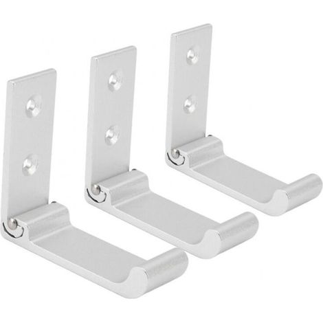 HOXILEELEOLot de 3 crochets muraux pliables en aluminium – robustes, gain de place, multi-pièces (1/5)
